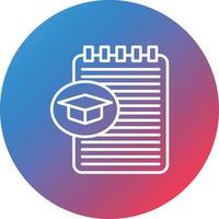 Student Notes Line Gradient Circle Background Icon vector
