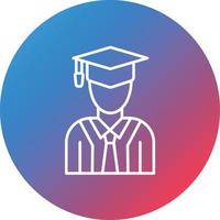Student Male Line Gradient Circle Background Icon vector
