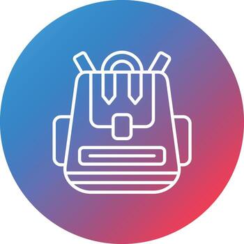 Back Pack Line Gradient Circle Background Icon vector