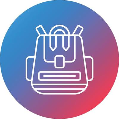 Back Pack Line Gradient Circle Background Icon