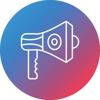 Loudspeaker Line Gradient Circle Background Icon vector