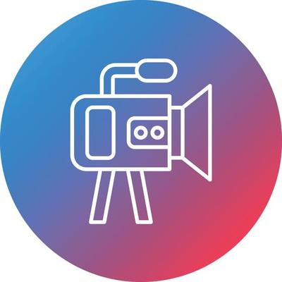 Handycam Line Gradient Circle Background Icon