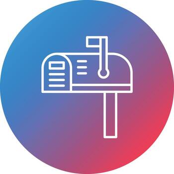 Mailbox Line Gradient Circle Background Icon vector