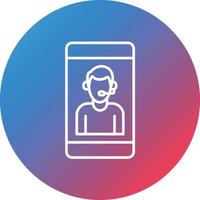 Online Support Line Gradient Circle Background Icon vector