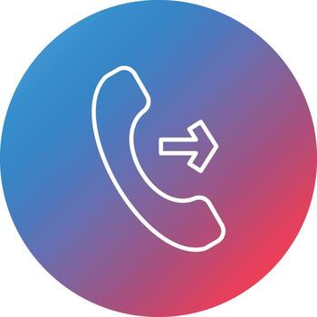 Outgoing Line Gradient Circle Background Icon vector