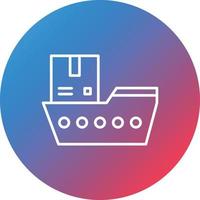 Worldwide Shipping Boat Line Gradient Circle Background Icon vector