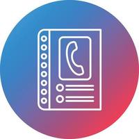 Phone Book Line Gradient Circle Background Icon vector