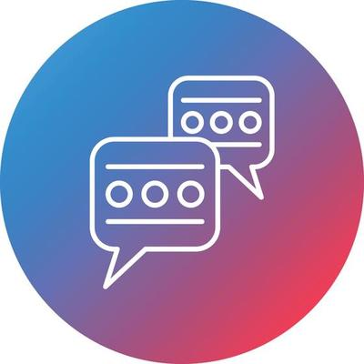 Text Messaging Line Gradient Circle Background Icon