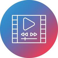 Video Player Line Gradient Circle Background Icon vector