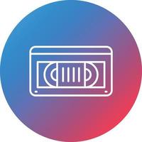 Vhs Tape Line Gradient Circle Background Icon vector