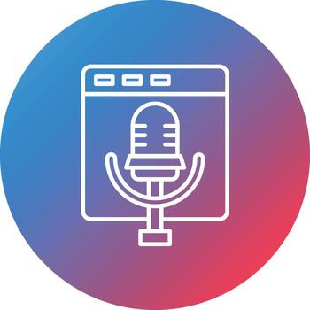 Voice Recorder Line Gradient Circle Background Icon vector