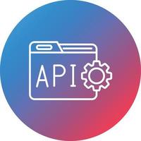 Api Interface Line Gradient Circle Background Icon vector