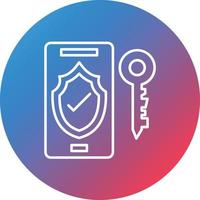 Mobile Access Line Gradient Circle Background Icon vector