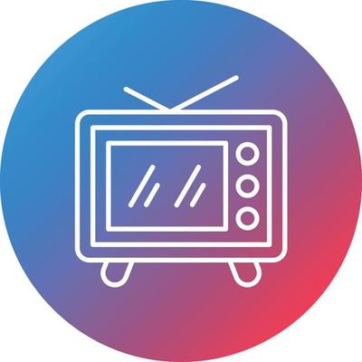 Television Line Gradient Circle Background Icon