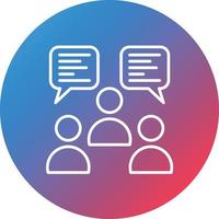 Talking Line Gradient Circle Background Icon vector