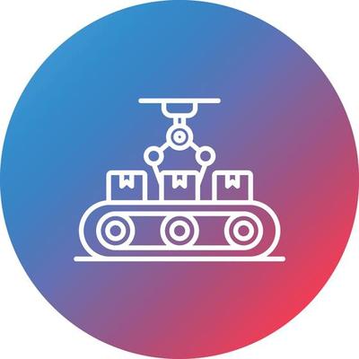 Automation Line Gradient Circle Background Icon