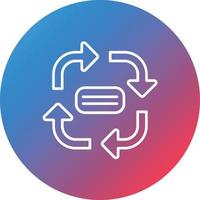 Clockwise Flow Chart Line Gradient Circle Background Icon vector