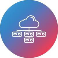 icono de fondo de círculo degradado de línea de centro de datos vector