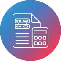 Calculate Data Line Gradient Circle Background Icon vector