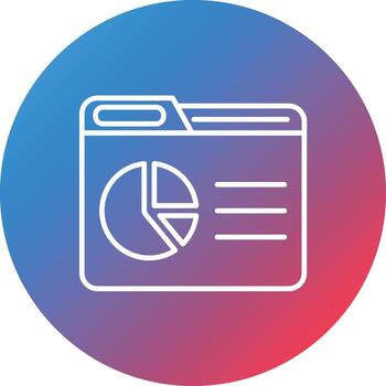 Dashboard Report Line Gradient Circle Background Icon vector