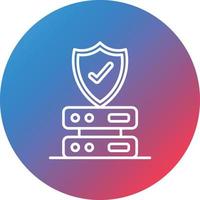 Data Protection Line Gradient Circle Background Icon vector