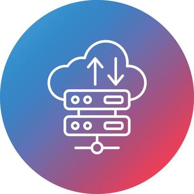 Data Collection Line Gradient Circle Background Icon