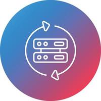 Data Transformation Line Gradient Circle Background Icon vector