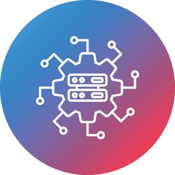 icono de fondo de círculo de gradiente de línea de ciencia de datos vector