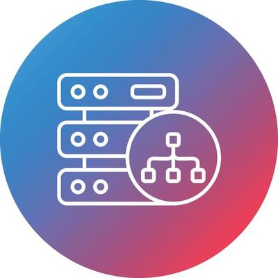 Database Architecture Line Gradient Circle Background Icon