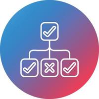 Decision Tree Line Gradient Circle Background Icon vector