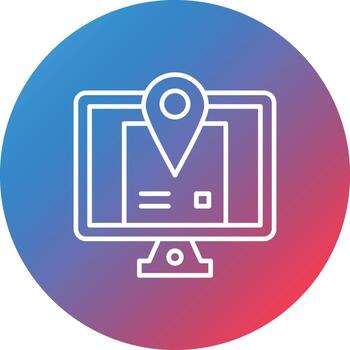 icono de fondo de círculo degradado de línea de seguimiento de envío en línea vector