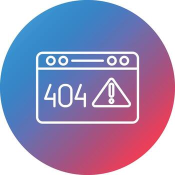 Internet Server Error Line Gradient Circle Background Icon vector