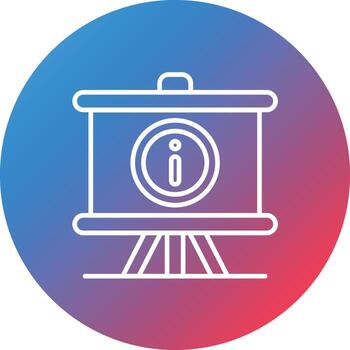icono de fondo de círculo de degradado de línea de presentación de información vector