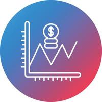 Prediction Line Gradient Circle Background Icon vector