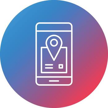 icono de fondo de círculo degradado de línea de seguimiento de envío móvil vector