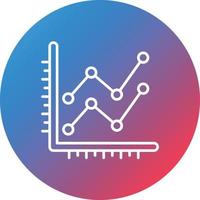 Statistics Line Gradient Circle Background Icon vector