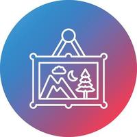 Painting Line Gradient Circle Background Icon vector