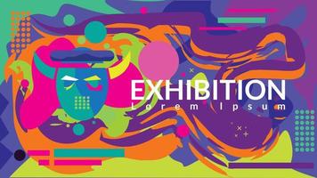 plantilla de diseño de banner de exposición de arte. ilustración vectorial para el cartel de arte, música y escultura. vector