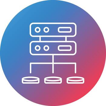 icono de fondo de círculo degradado de línea de datos estructurados vector