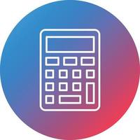 Calculator Line Gradient Circle Background Icon vector