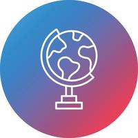 Globe Stand Line Gradient Circle Background Icon vector