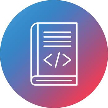 Coding Book Line Gradient Circle Background Icon vector