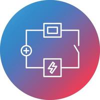 Electric Circuit Line Gradient Circle Background Icon vector