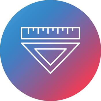 Ruler Line Gradient Circle Background Icon vector