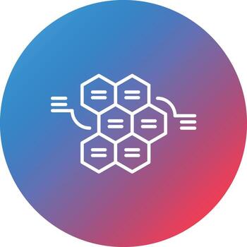 Alternating Hexagons Line Gradient Circle Background Icon vector