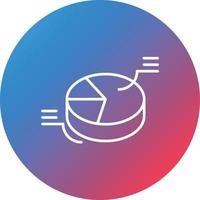 3D Pie Line Gradient Circle Background Icon vector