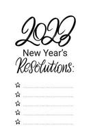 New Year's resolutions template. List of goals and wishes. Motivational and inspirational card. Vector design