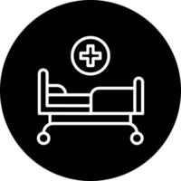 icono de vector de cama de hospital