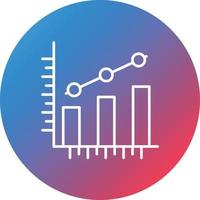 Clustered Bar Line Gradient Circle Background Icon vector