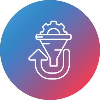 embudo línea gradiente círculo fondo icono vector